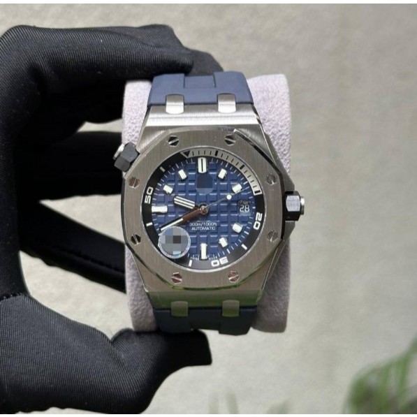 JAM TANGAN AUPIGE DIVER SWISS AUTOMATIC BLUE STRAP BY APS FACTORY AP SWISS