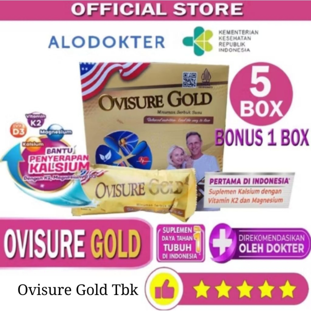 

Ovisure Gold Milk USA Terbaru Paket 5 Box Susu Obat Tulang Dan Sendi Yg Sehat 100% Ori