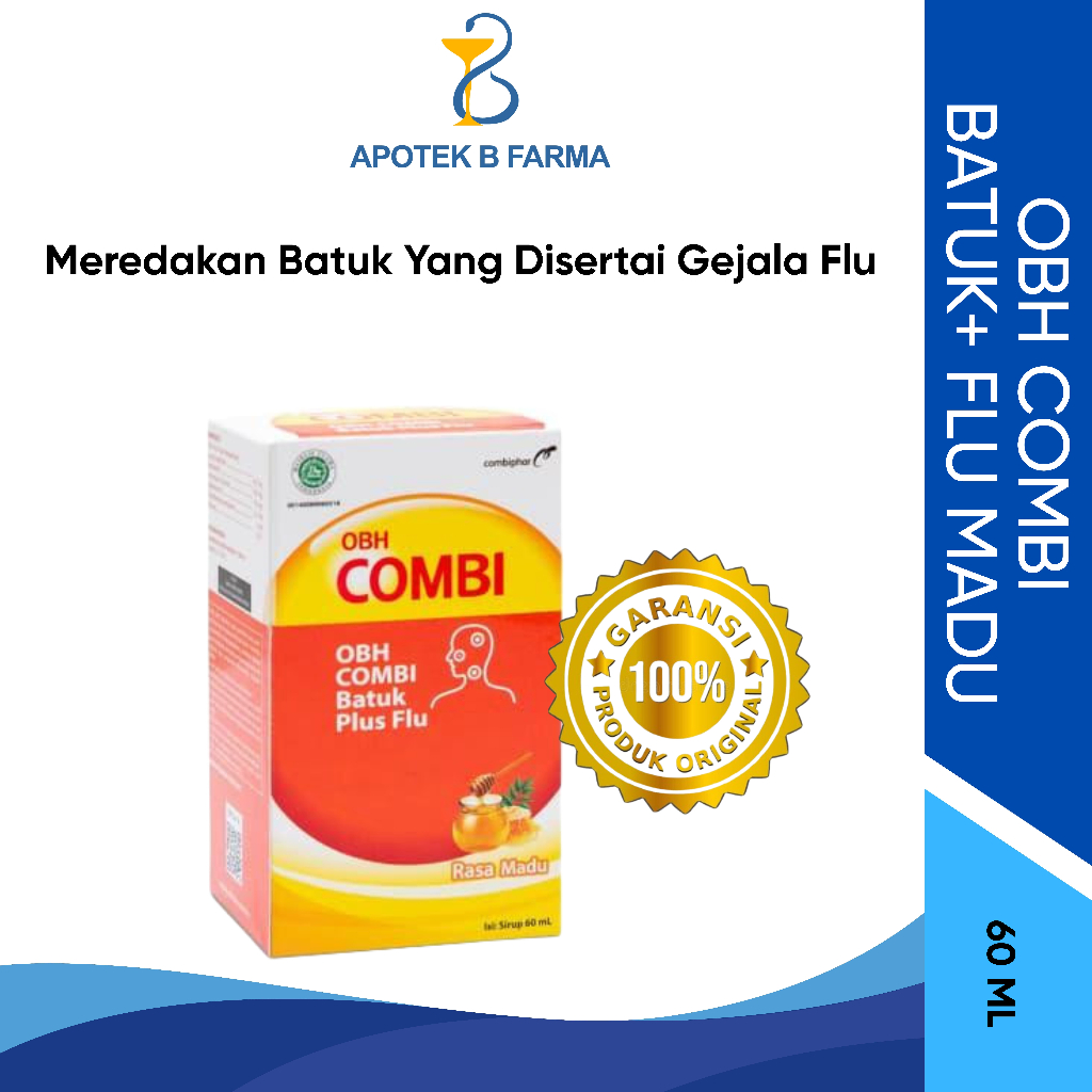 OBH Combi Batuk Plus Flu Madu 60 ml 100 ml - Obat Batuk Pilek Demam | OBH Combi Batuk + Flu