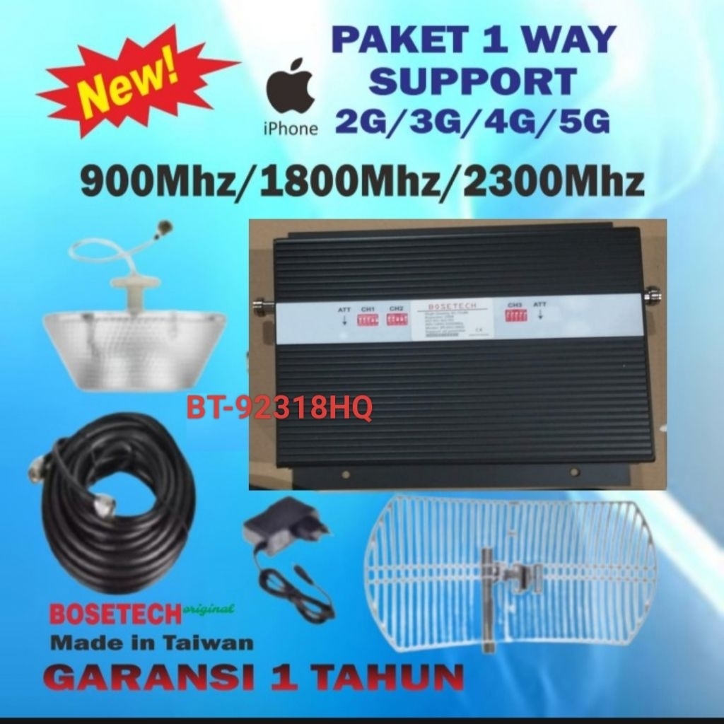 BOSETECH BT-92318HQ Repeater GSM Penguat Sinyal Hp LTE 5G 4G 3G 2G GSM Signal Booster Antena Grid Ke