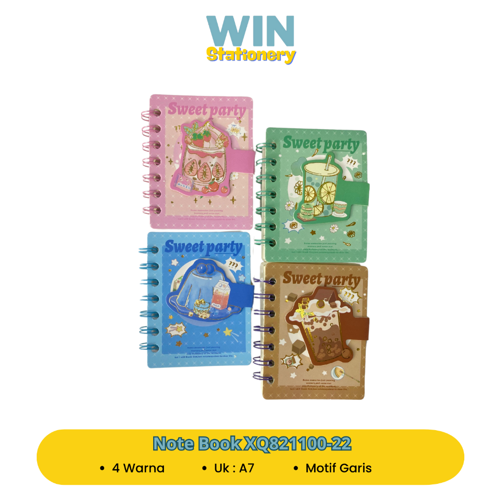 

Note Book Spiral A7 Garis Motif Cover 3D