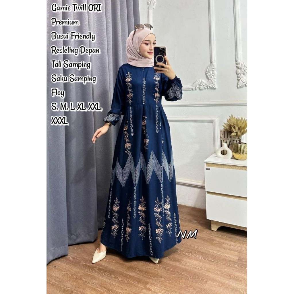 Gamis twill Pekalongan batik cap malaman
