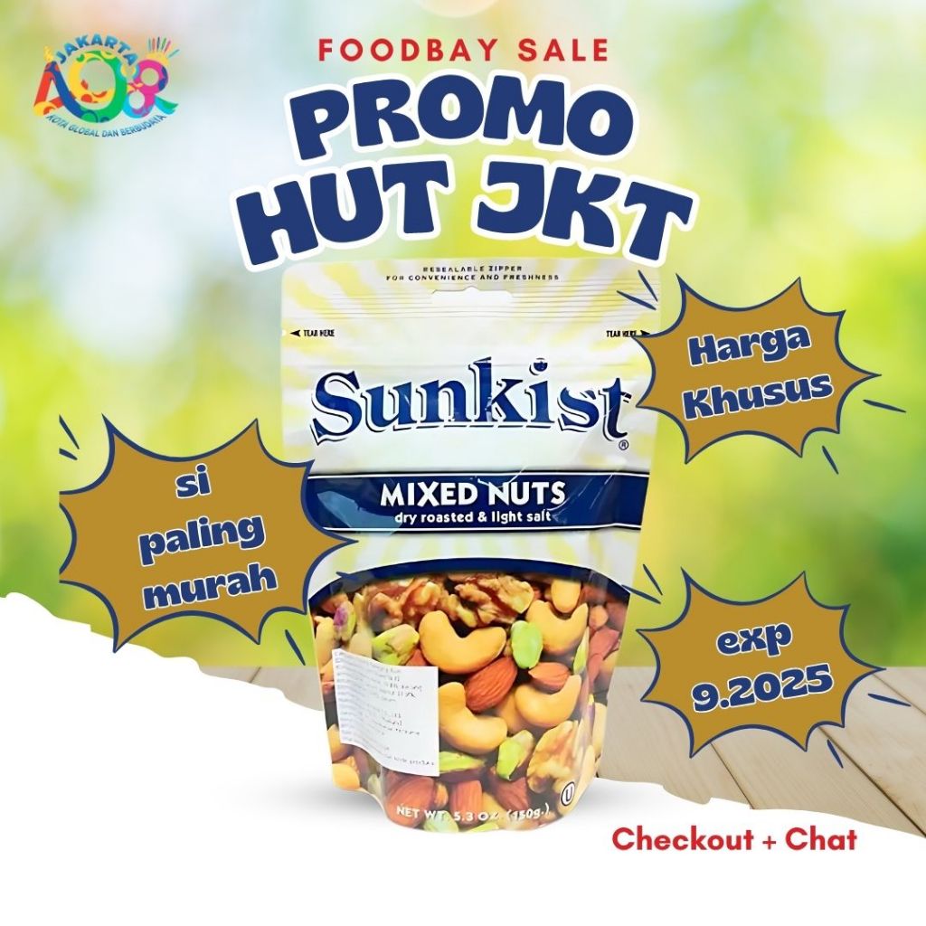

SUNKIST Dry Roasted & Light Salt Mixed Nuts Kacang-kacangan Campur 150 Gr