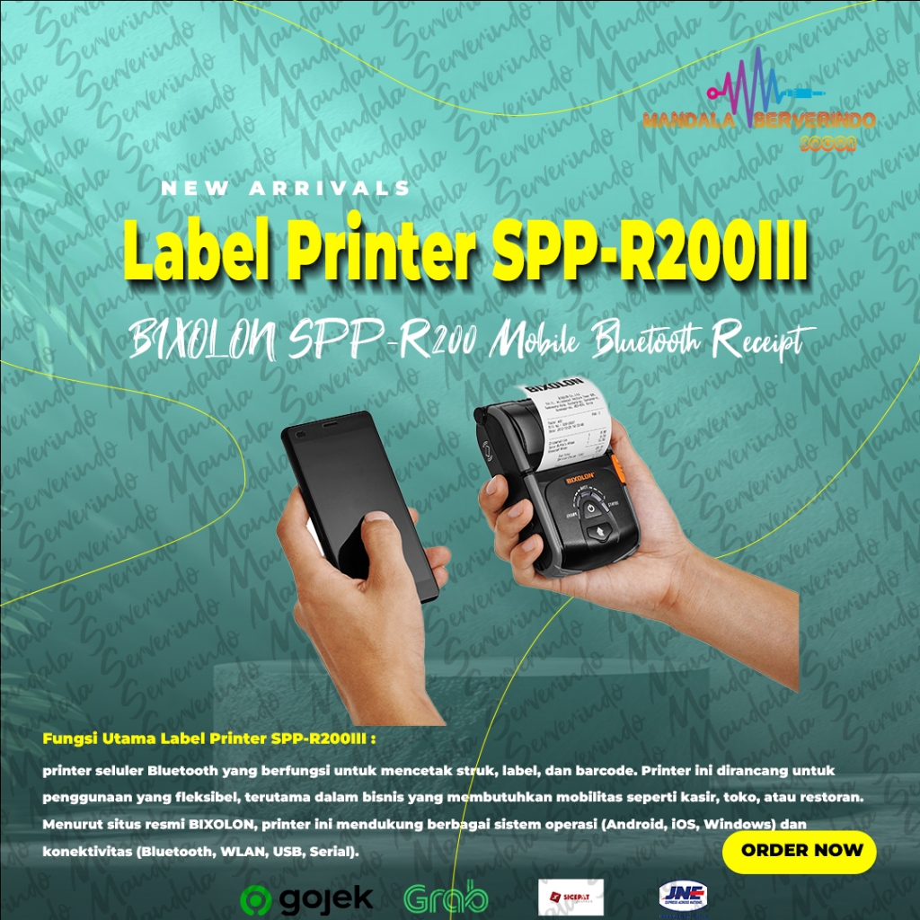 BIXOLON SPP-R200 Mobile Bluetooth Receipt Label Printer SPP-R200III