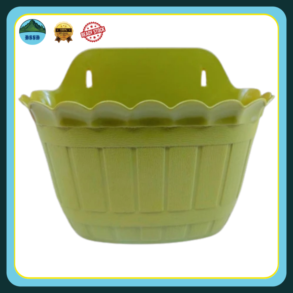 Pot Dinding | Tempat Tanaman Dinding | Pot Anggrek | Pot tanaman | Pot walnut Hijau Gold