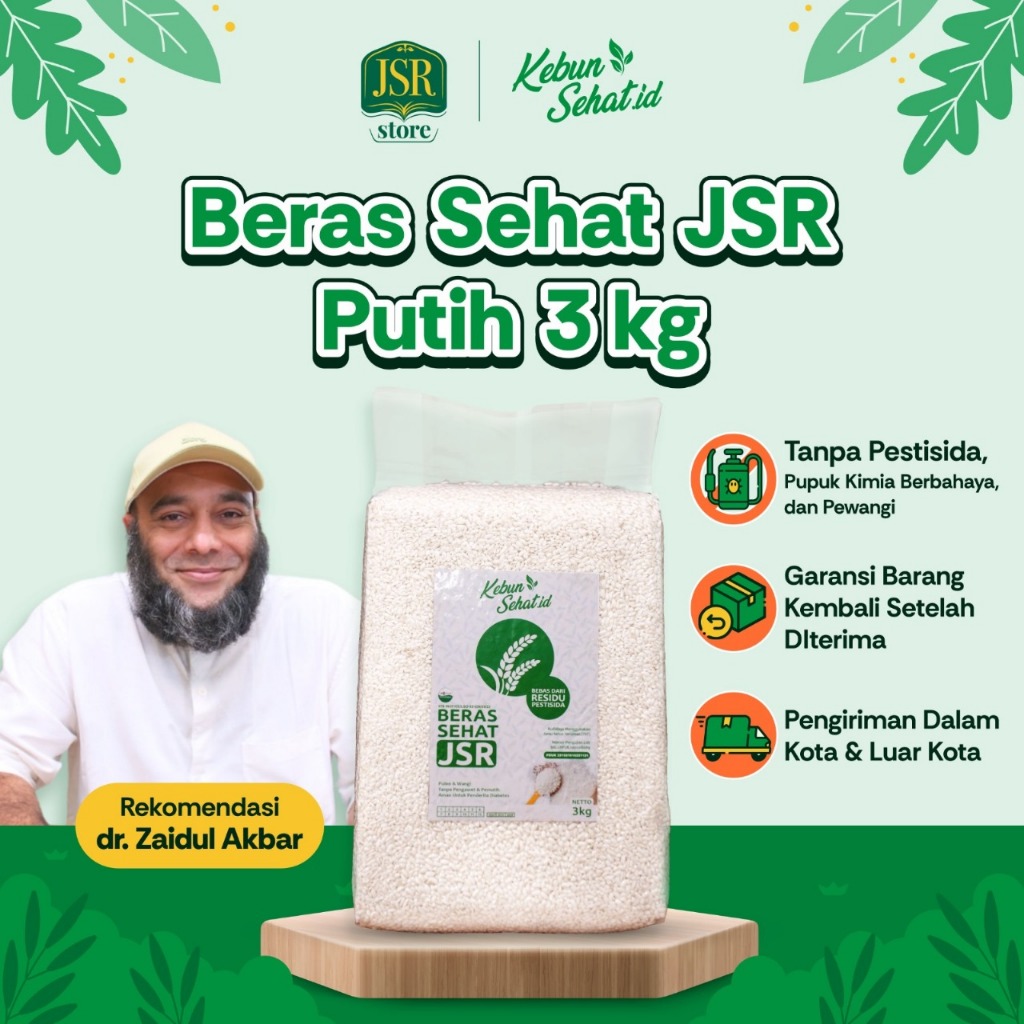 

Beras Sehat JSR 3 Kg - Bebas Residu, Bebas Pestisida & Pemutih