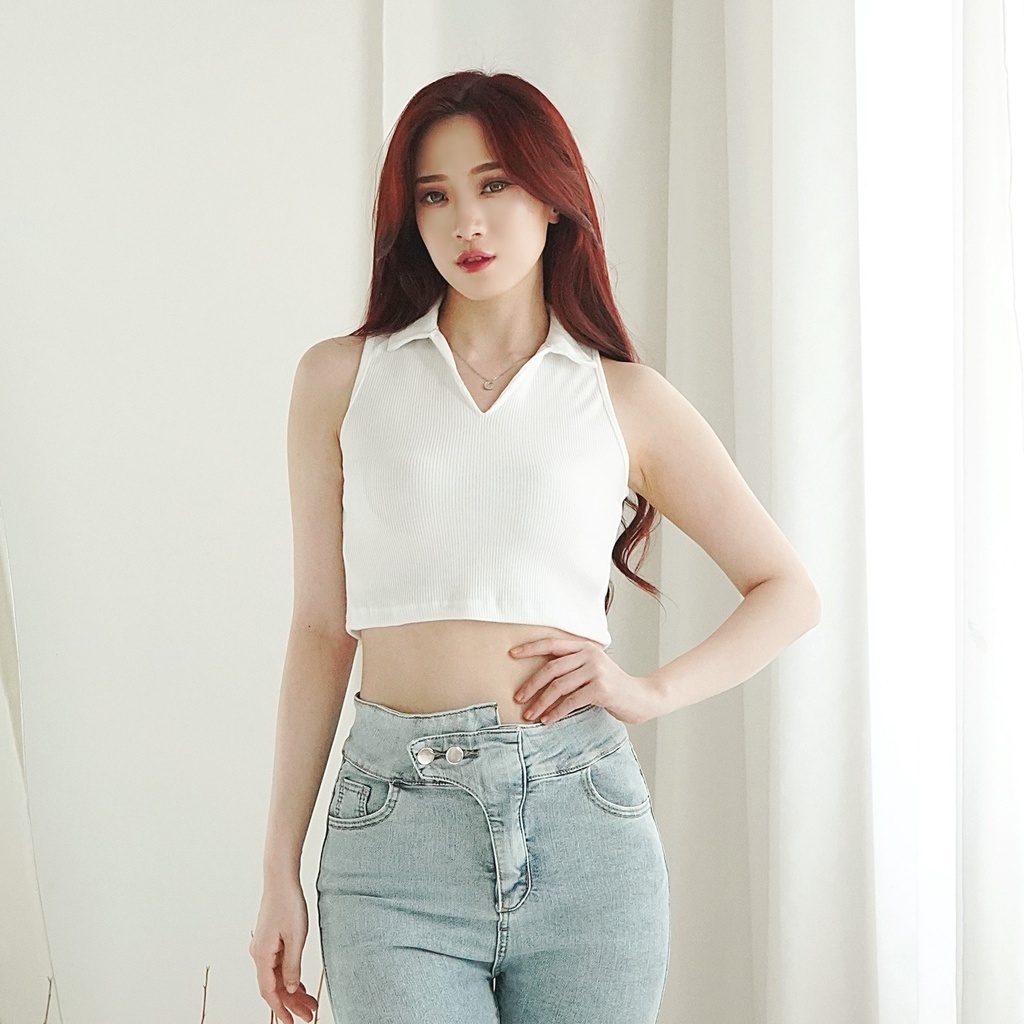 ESPADASHOP - TP49 Tank Top V NECK Baju Atasan Wanita Tank Croptop V Neck