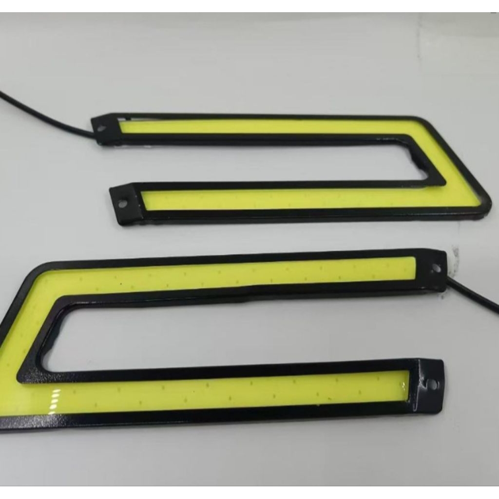 sepasang lampu foglam mobil DRL COB lampu bumper mobil