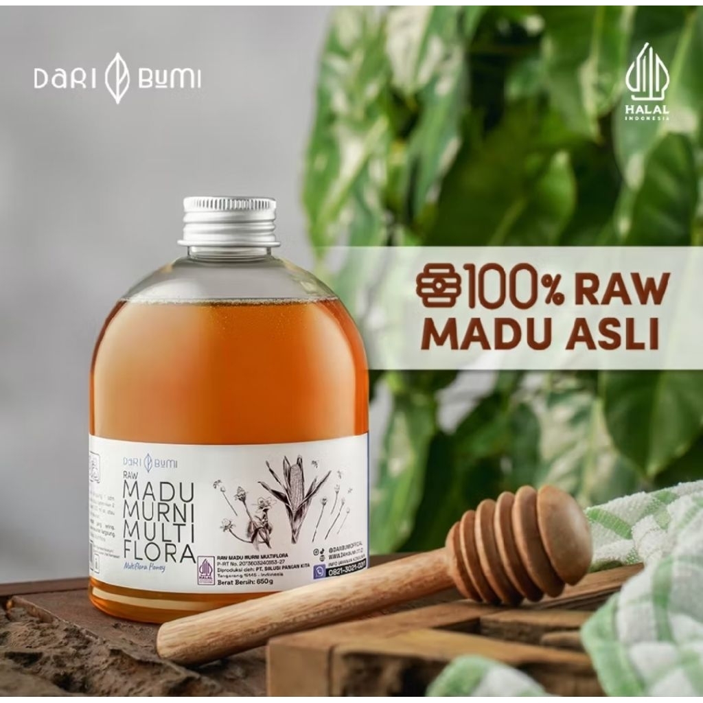 

Madu Murni Multi Flora 650gr Raw Honey Asli Dari Bumi