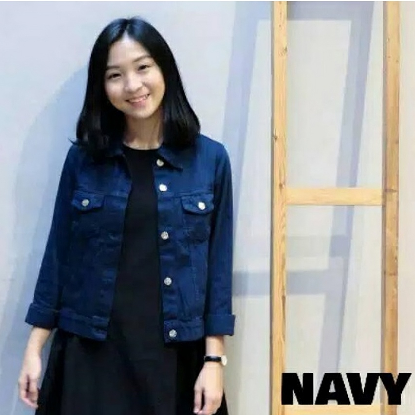 Moonfaza Jaket Biondy Wanita Kekinian / Jaket Jeans Warna Aurora Jeans Biondi Modis