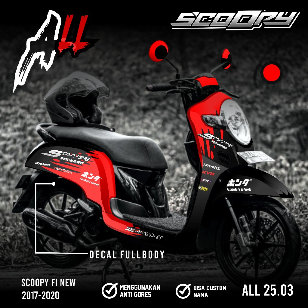 (COD) TERBARU NEW Stiker Decal Full Body Scoopy FI NEW  2017 2018 2019 2020 - NEW Decal Sticker Modi