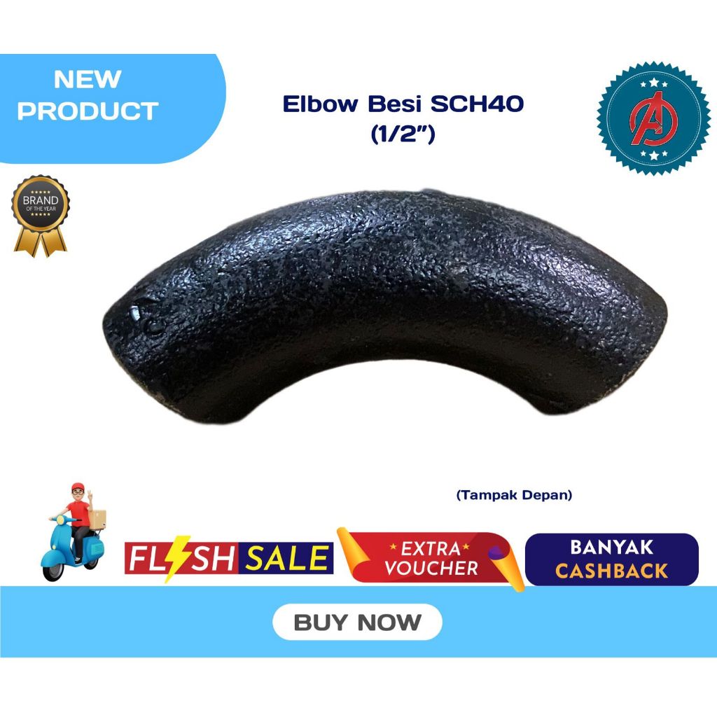 Elbow / Knie Pipa Besi Las Ukuran 1/2" - 12" SCH40 / Knie Las SCH40.