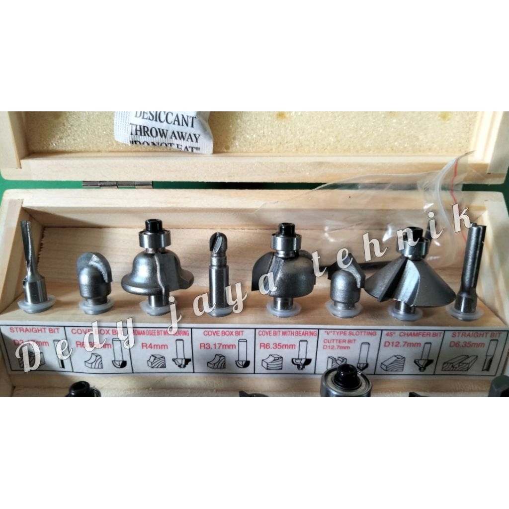 BRAXTER Mata Propil 15 Pcs Mata Trimmer Mata Router Bit Set Box kayu
