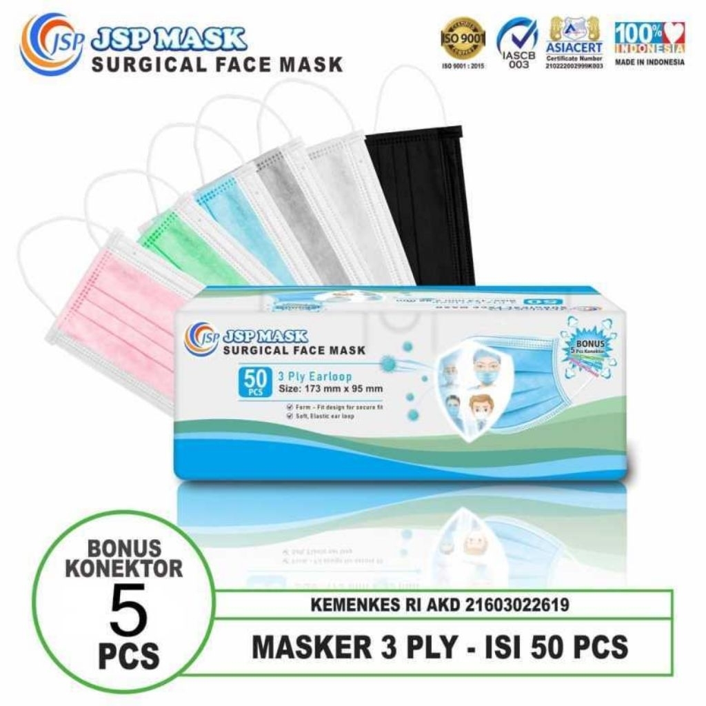 masker medis 3ply,masker medis jsp sm04 isi 50