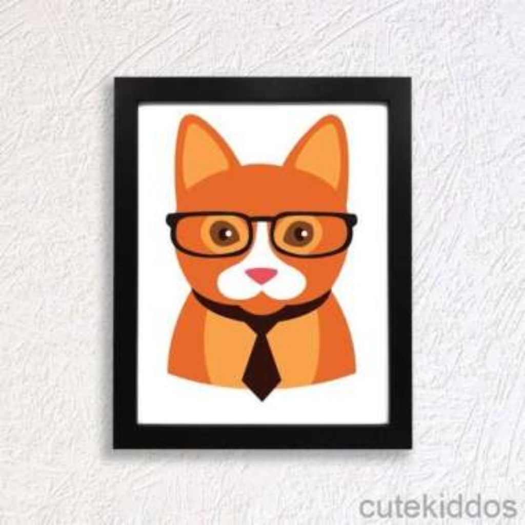 hiasan dinding gambar hewan ukuran 21cmx30cm