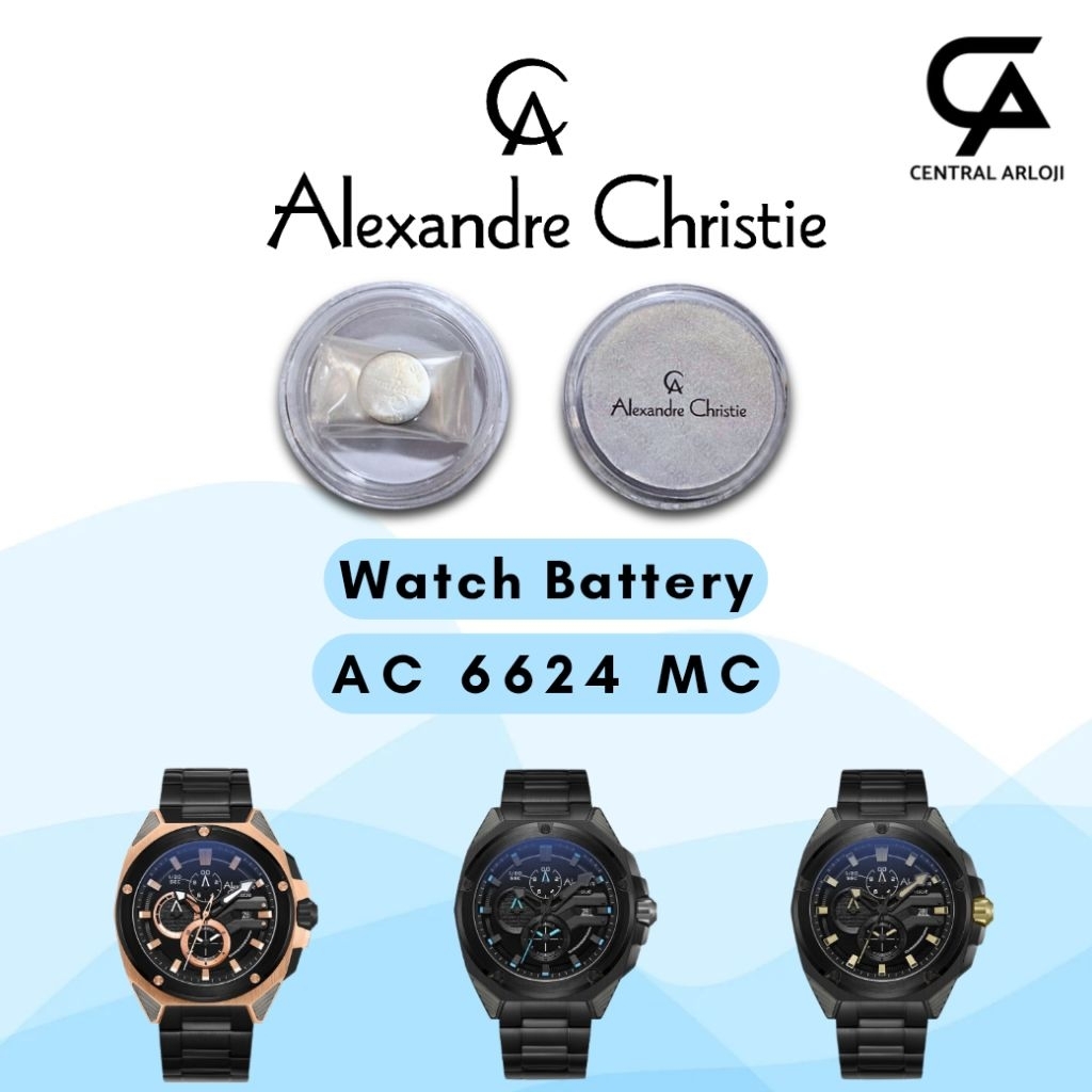 Baterai Jam Tangan Alexandre Christie 6624 MC Original