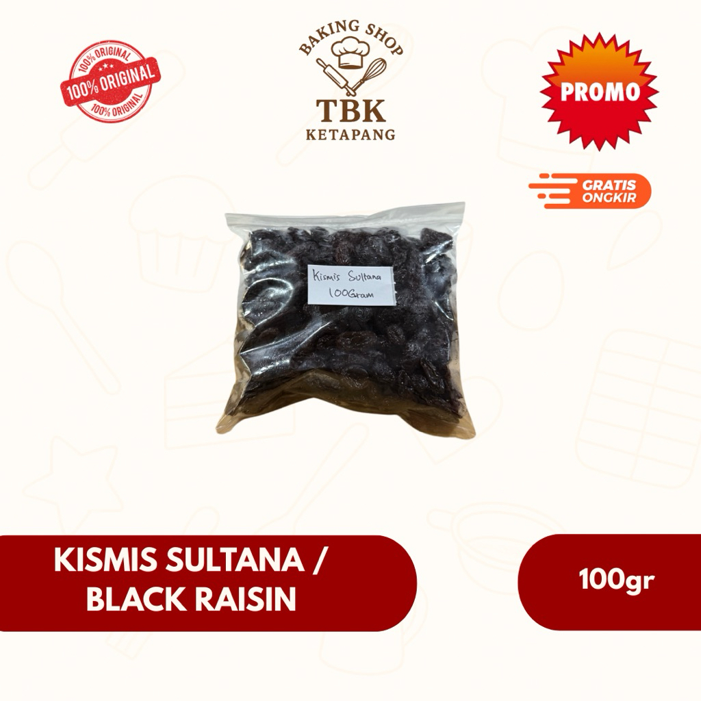 

Kismis Hitam Sultana / Black Raisin Sultana 100gram
