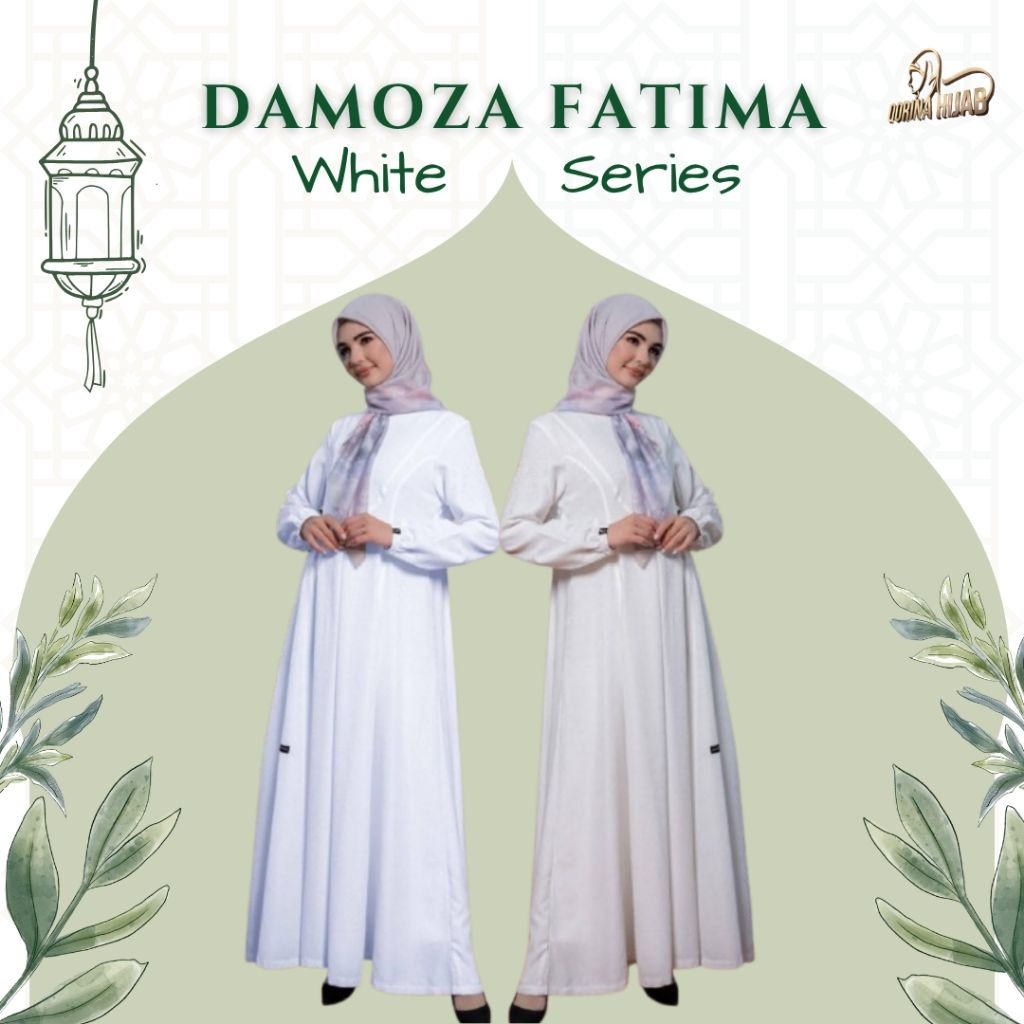 DAMOZA FATIMA PUTIH / DAMOZA WHITE SERIES / GAMIS PUTIH / GAMIS MANASIK / GAMIS HAJI / GAMIS IDUL FI