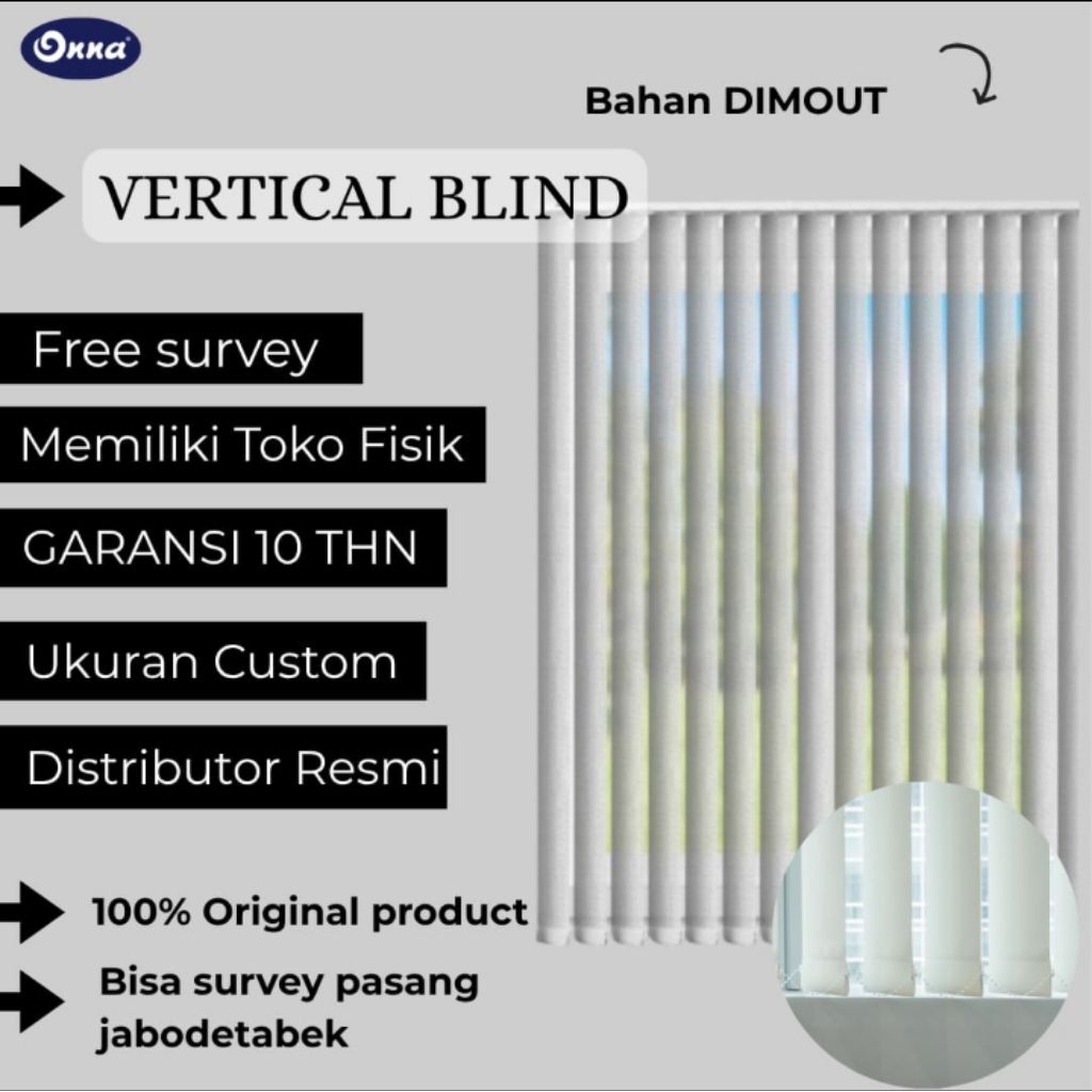 Onna / Vertikal Blind / Tirai Kantor / Jendela Kantor / Tirai Jendela