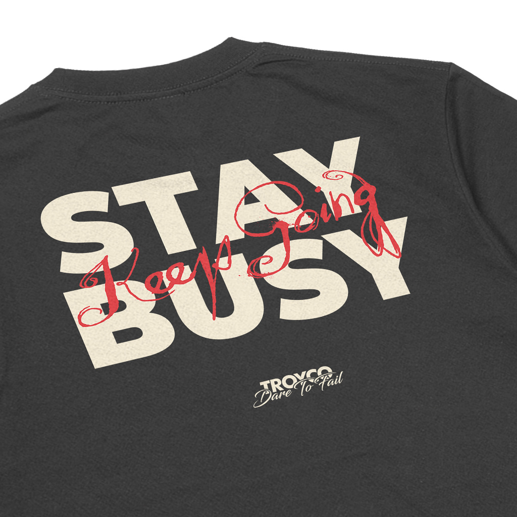 Troy Company T-shirt Dark Grey Keep Going - Kaos Lengan Pendek Kaos Abu Gelap MTD 3152