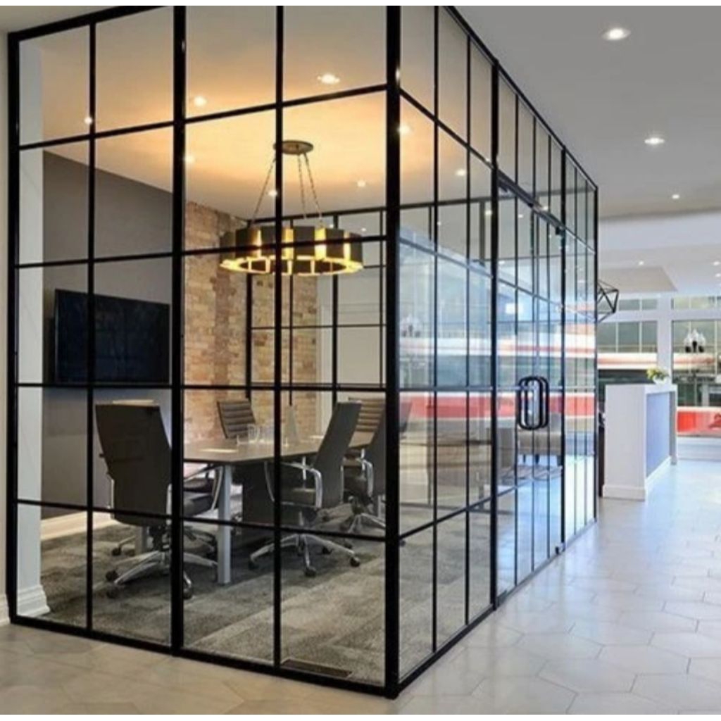 Partisi kaca aluminium