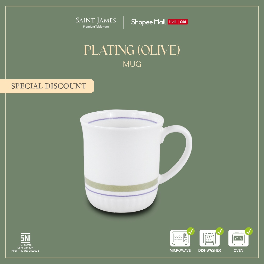SAINT JAMES MUG PLATING 360 ML - GELAS, MUG, CANGKIR