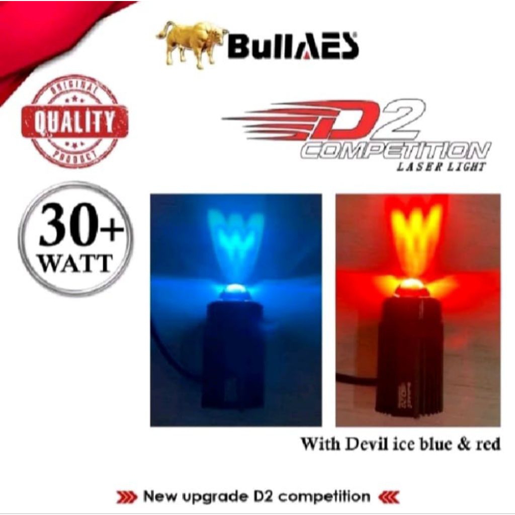 Lampu Tembak Mini Laser Bullaes D2 Competition 30 watt devil red blue BULLAES d2 pro PRO