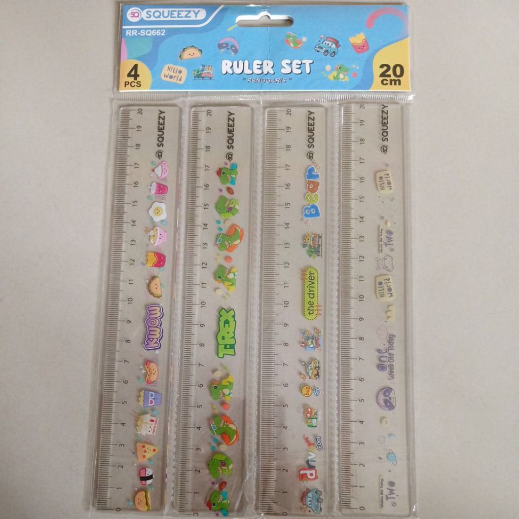 

Penggaris / Mistar Set 20 cm Plastik