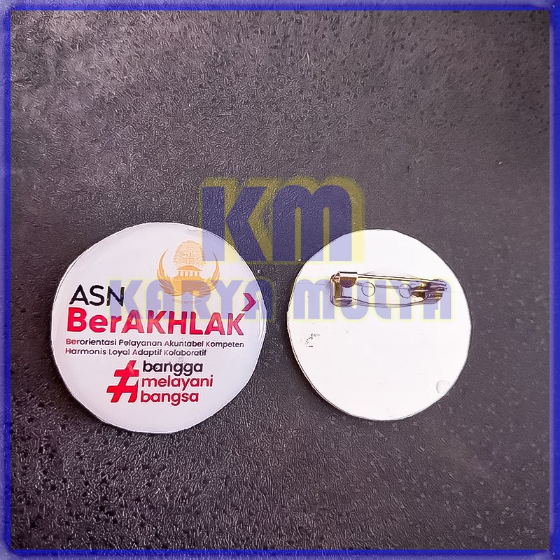 Bros Berakhlak ASN Bulat Pin ASN Berakhlak Bulat - Karya Mulya