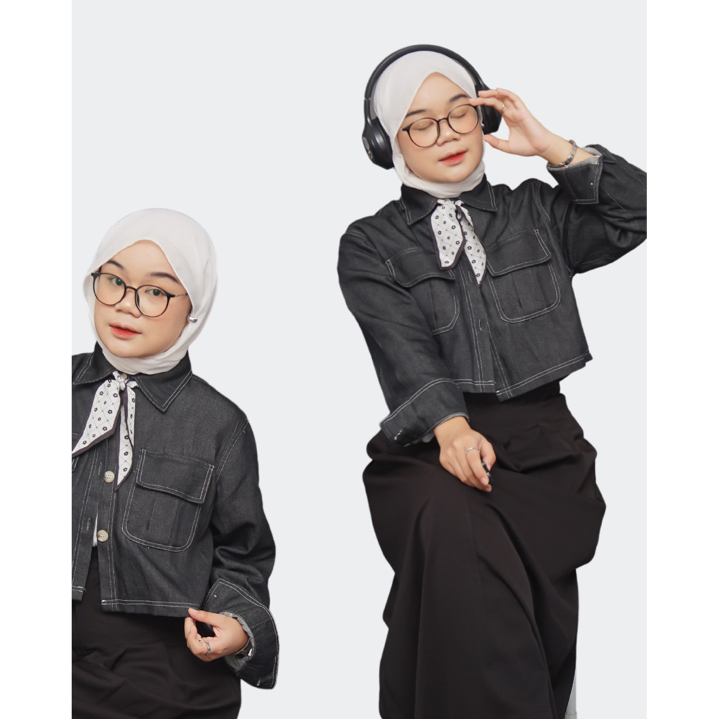 Grecia Top, Outer Oversize, Outer Crop, Outer Denim, Jaket Jeans, Outer Wanita, Outer Jeans, Jaket D