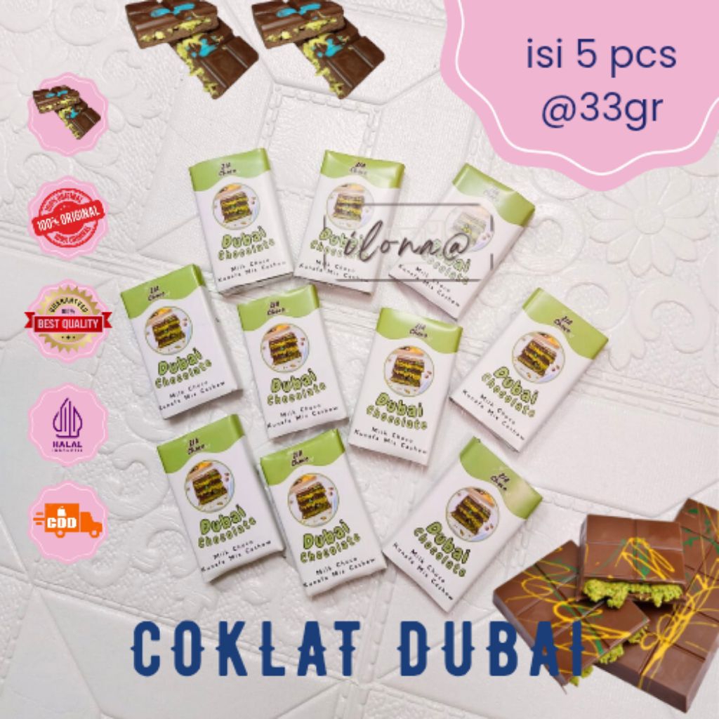 

Coklat Dubai Kunafa Zia Choco Originial Mix Cashew Kemasan 33gr