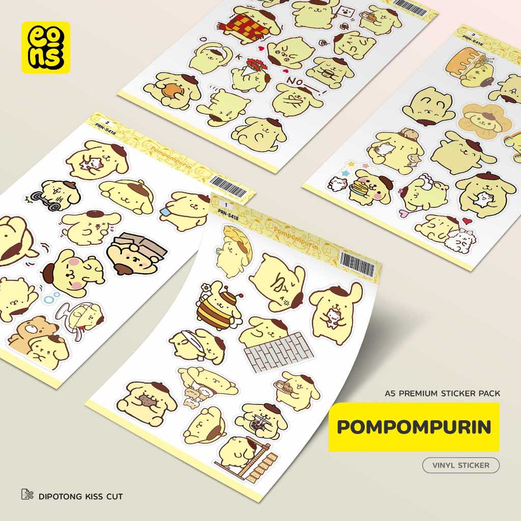 

Stiker Pack POMPOMPURIN Waterproof Aesthetic- untuk Laptop, Motor, dan Helm - Paper Stationery