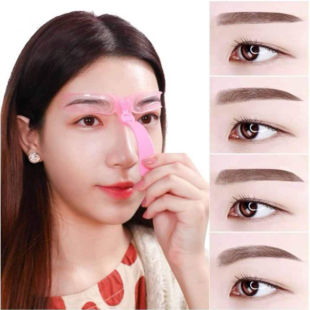 Cetakan Alis Gagang 8 IN 1 Eyebrow Template Kit Praktis 8in1 Pencetak Alis 8 Bentuk Alis Stamp Alis 