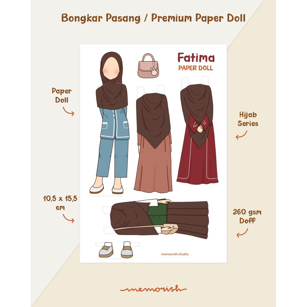 Paper Doll / Mainan Bongkar Pasang BP | Hijab Series Memorish