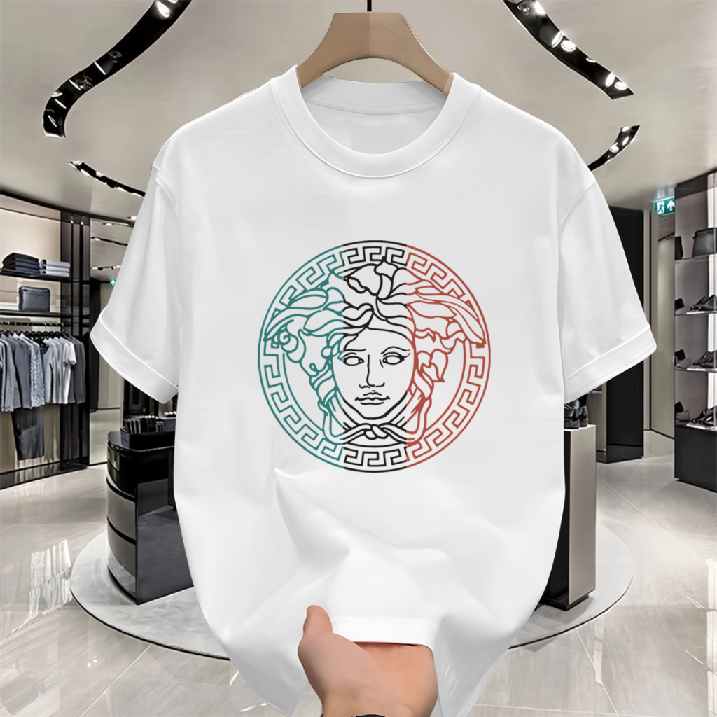 【24S cotton100% baju koas 】 PUTIH-1 Versa Kaos Putih Akrilik Persegi Panduan Ka   kaos pria distro o