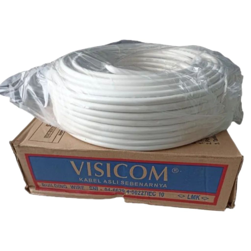Keka'Store Kabel Listrik Nym 2X1,5 Visicom 50 Meter, Tembaga Murni ,Kabel Kawat Isi 2, 2X1,5 Visicom