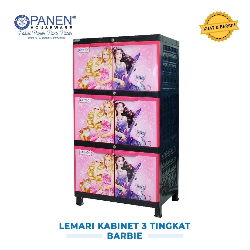 Lemari Plastik Panen 3 Tingkat Kunci / Lemari Plastik Panen
