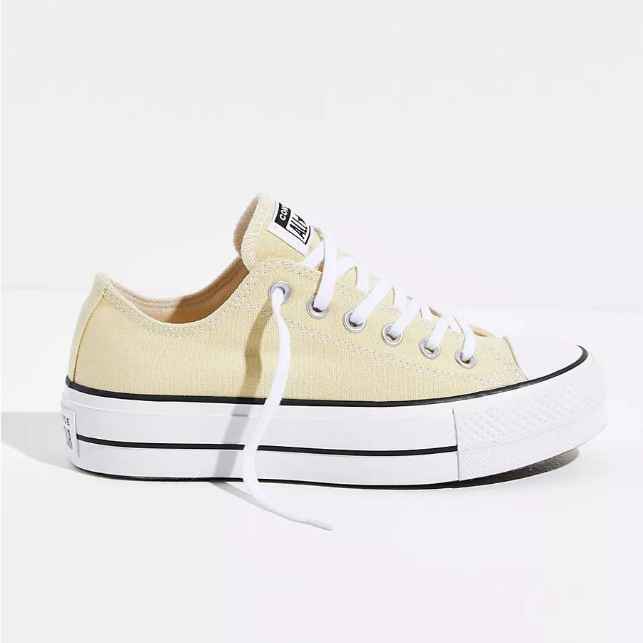 Sepatu Sneakers Casual Wanita Converse CTAS Lift Ox Lemon Black White A00560C