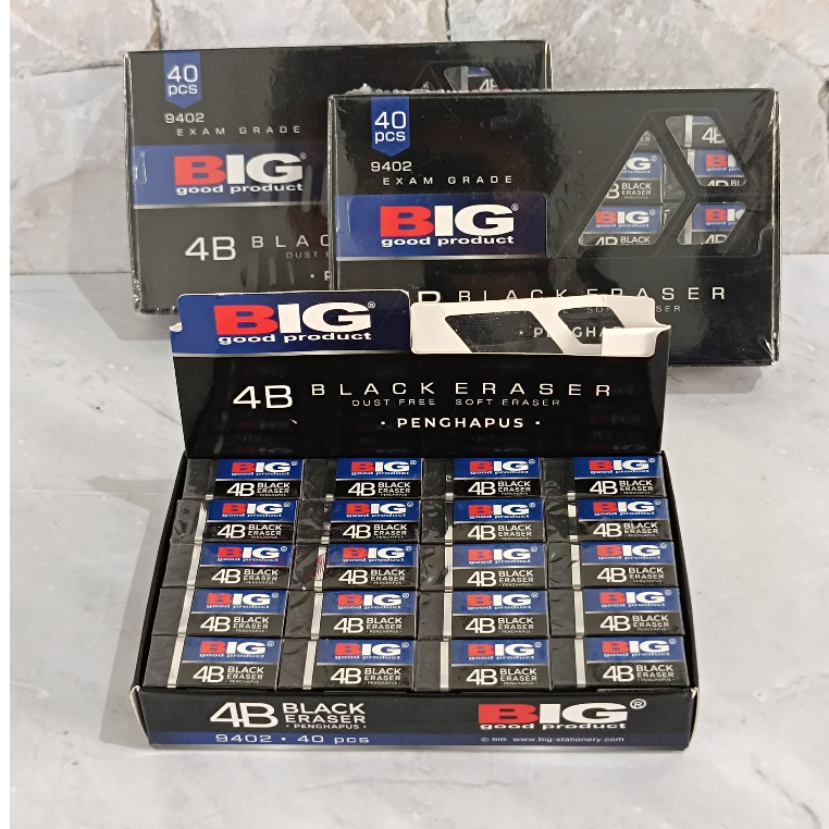 

SATU PACK ( 40 BIJI ) Penghapus Kecil HItam BIG