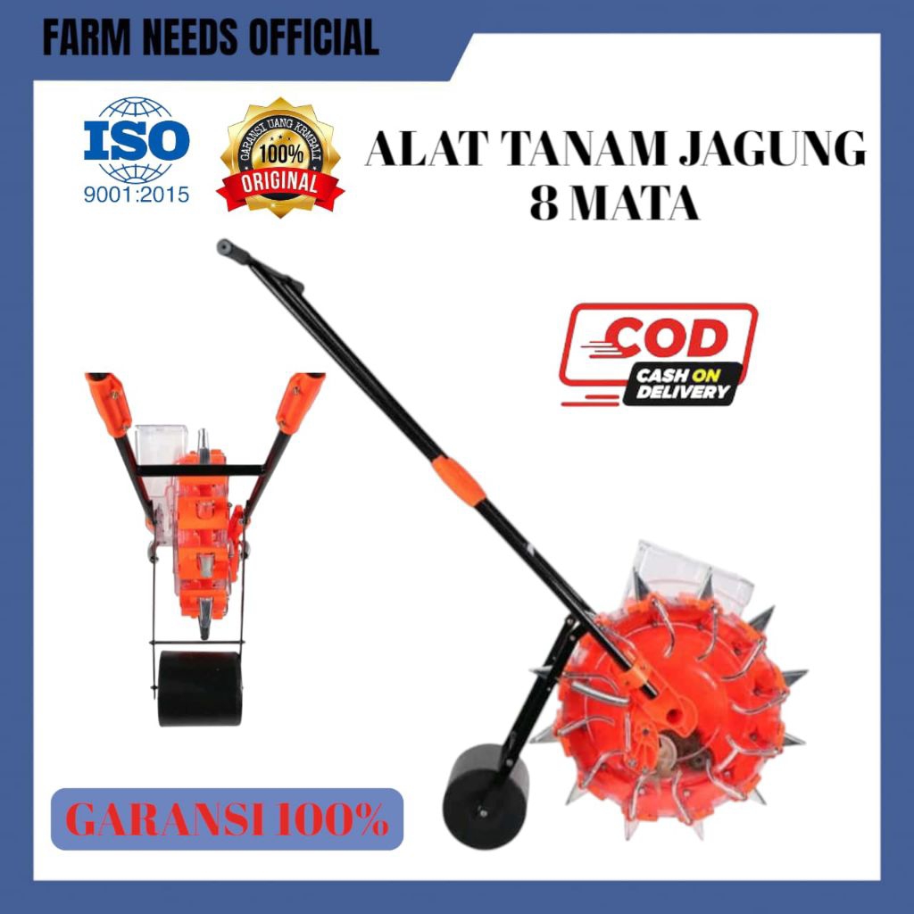 Farmjet Alat Mesin Tanam Jagung Dorong Manual Alat Tanam Jagung 8 Mata,Alat Untuk Menana Penanam(633
