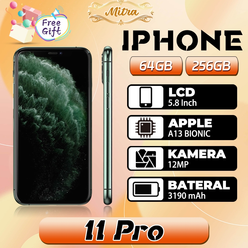 iphone 11 PRO 64GB/256GB Second Bekas 5.8inches RAM 4G A13 Bionic All Operator seperti baru ip 11pro