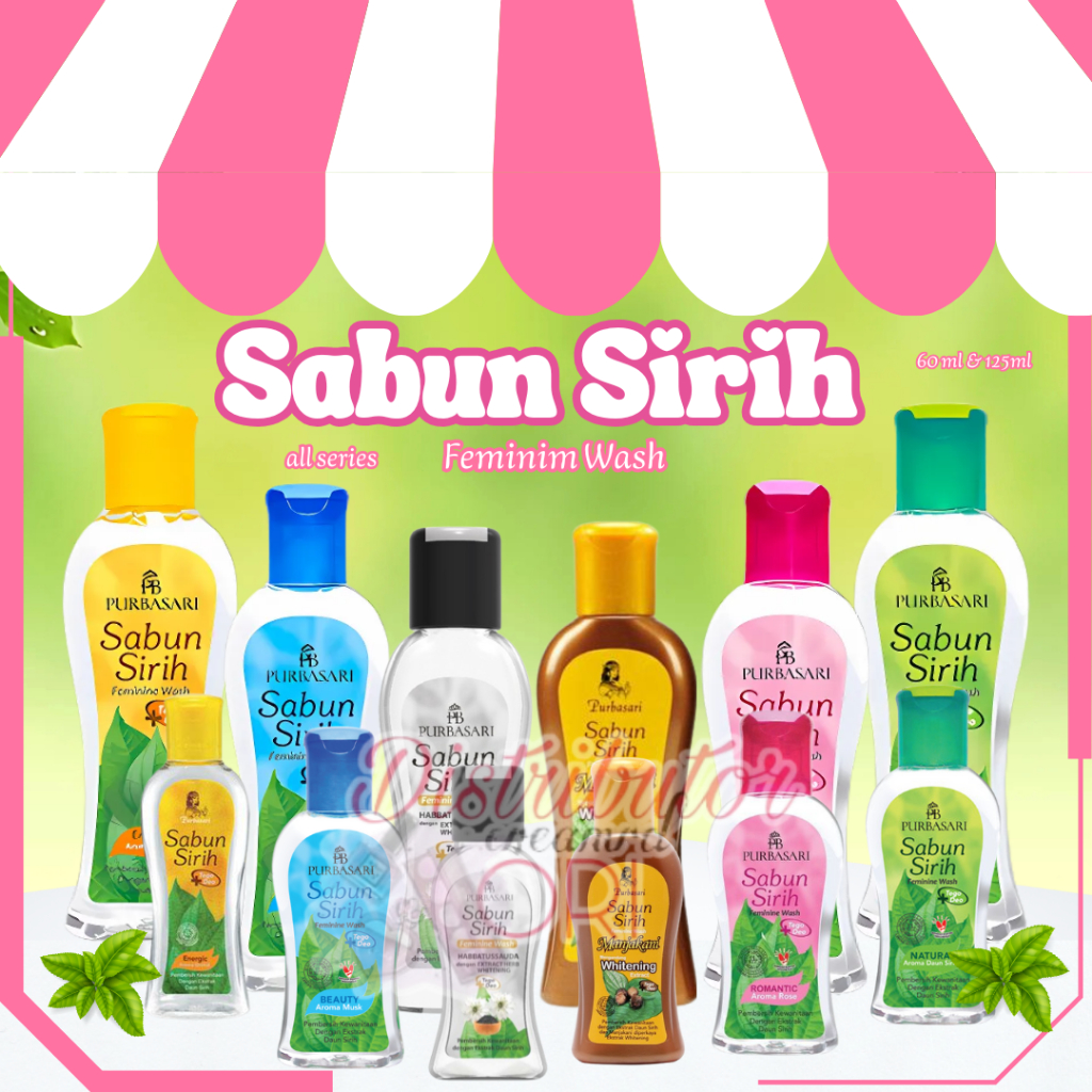 PURBASARI Sabun Sirih - Daun Sirih 125ml / 60ML / SABUN KEWANITAAN | SABUN SIRIH HABBATUSSAUDA Pembe