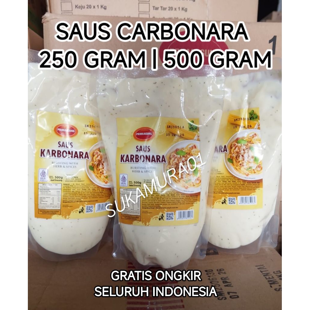 

SAUS CARBONARA 250 GRAM | 500 GRAM - SAOS KARBONARA PRIMA AGUNG