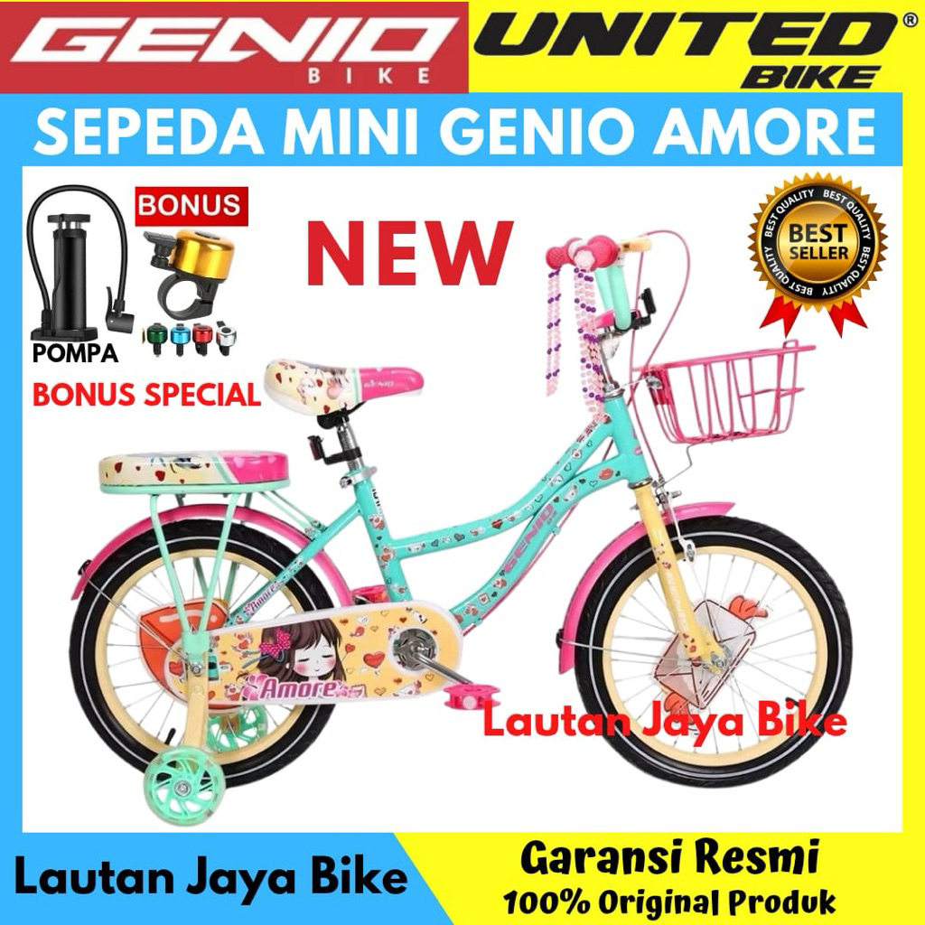 Sepeda Anak Perempuan 16 Mini Genio Amore Terbaru