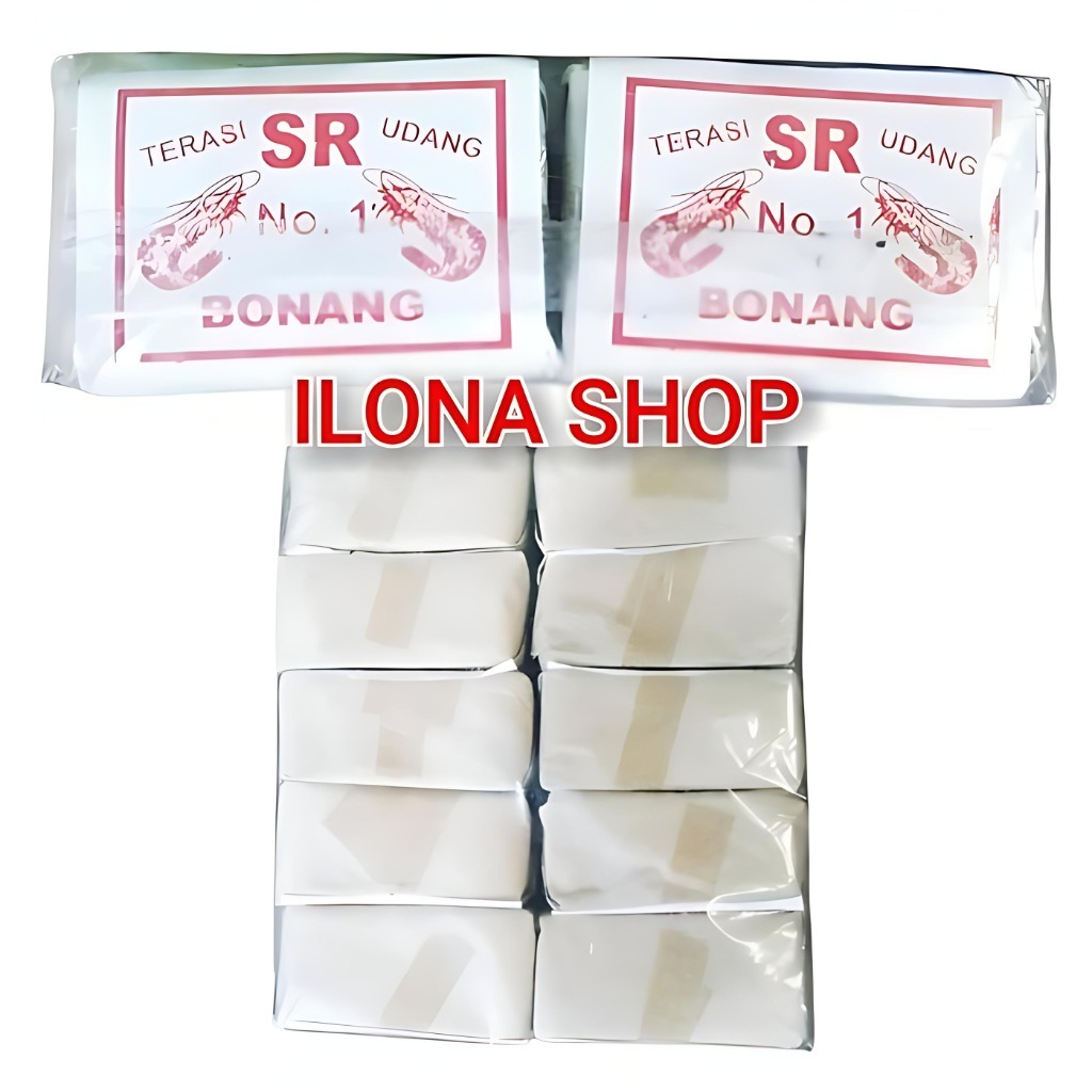 

Terasi Udang No. 1 Cap SR Bonang 1 Pack Isi 10 Pcs 900Gr Kualitas Super