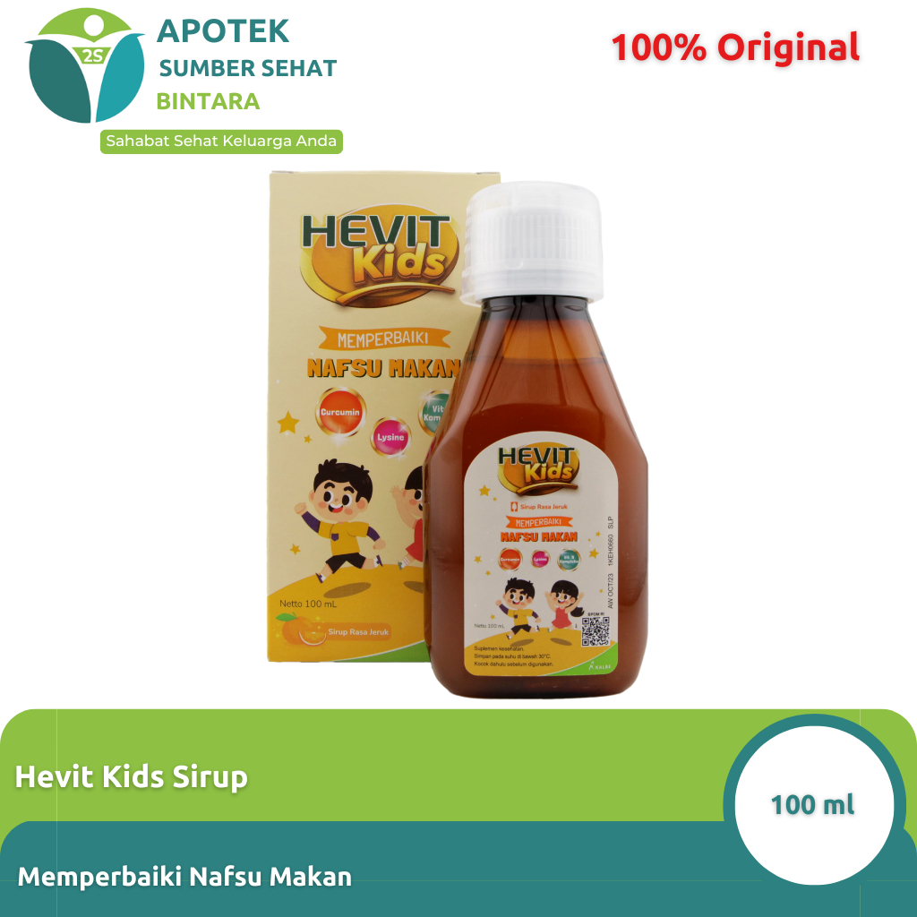 Hevit Kids Sirup | Sirup Multivitamin Anak | Multivitamin Harian Anak Rasa Buah