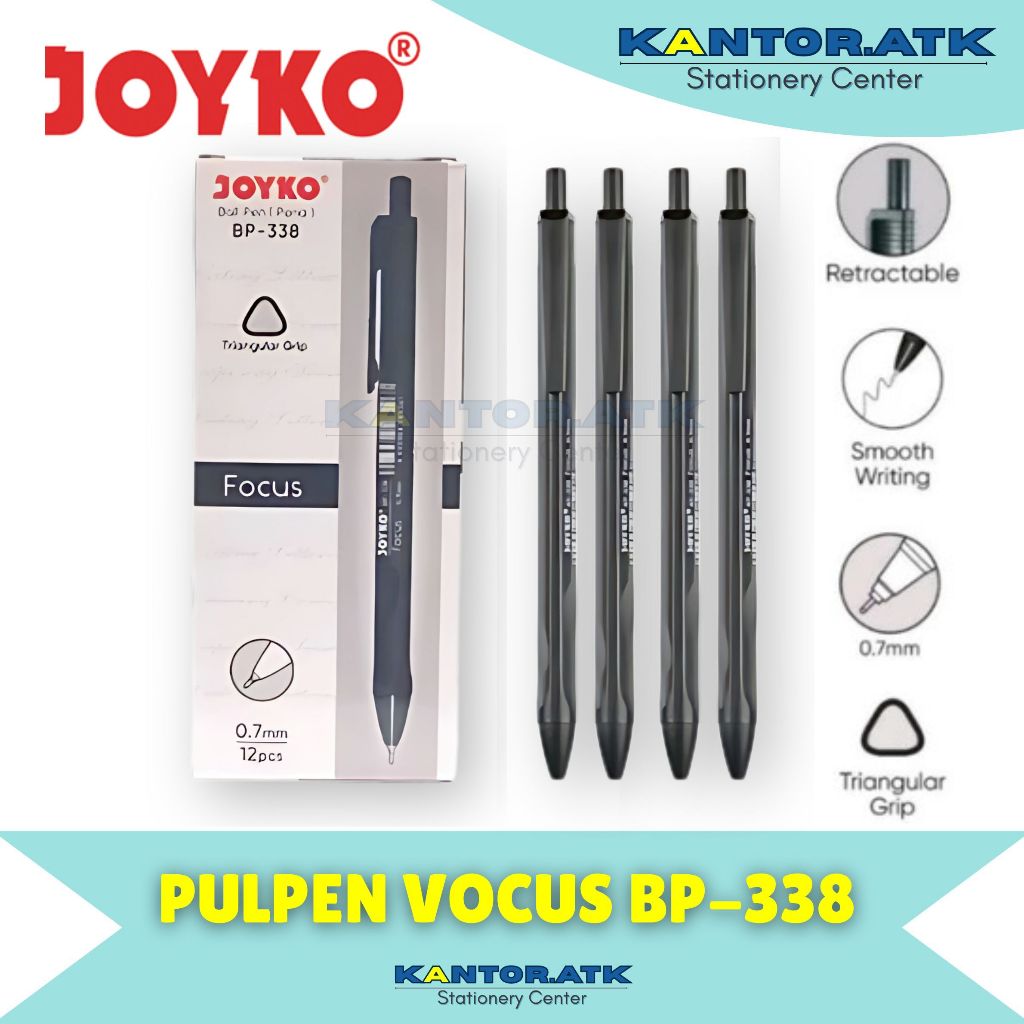 

CTK031 Ball Pen Pulpen Pena Joyko BP-338 Focus 0.7 mm (12Pc)
