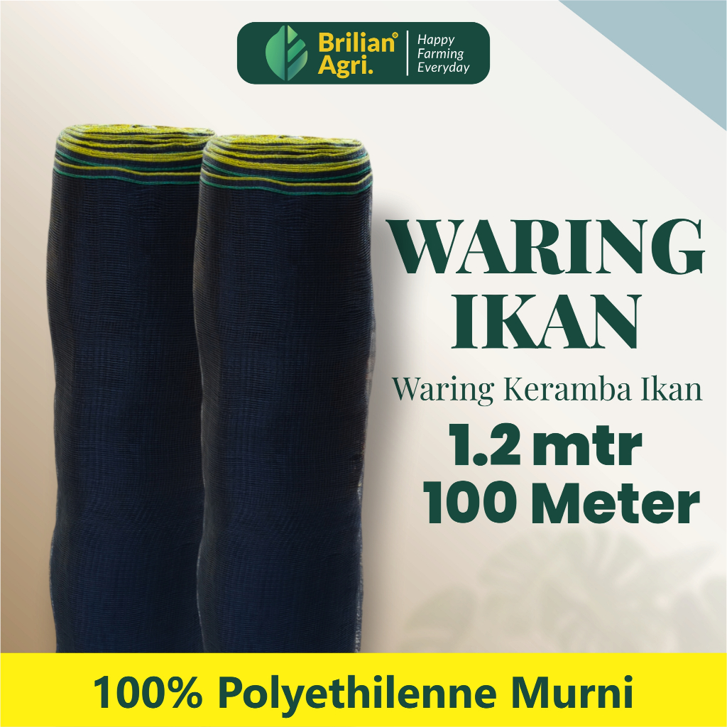 Jaring Waring Lebar 120 cm Panjang 100 Meter Jaring Pagar Tanaman, Jaring Keramba Ikan