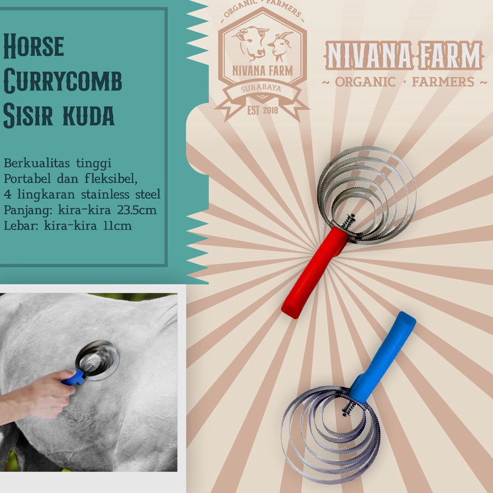 KODE E6C Sisir Hewan Sapi Kambing Domba Kuda Sisir Kambing Sapi Merah