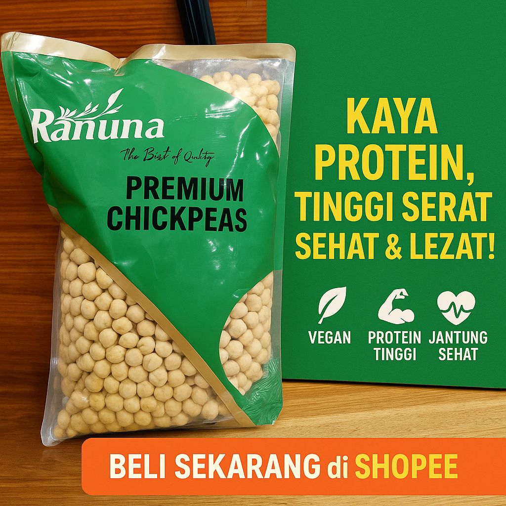 

Kacang Arab Chickpeas Premium Ranuna 1kg| Kacang Arab Utuh sehat Bergizi